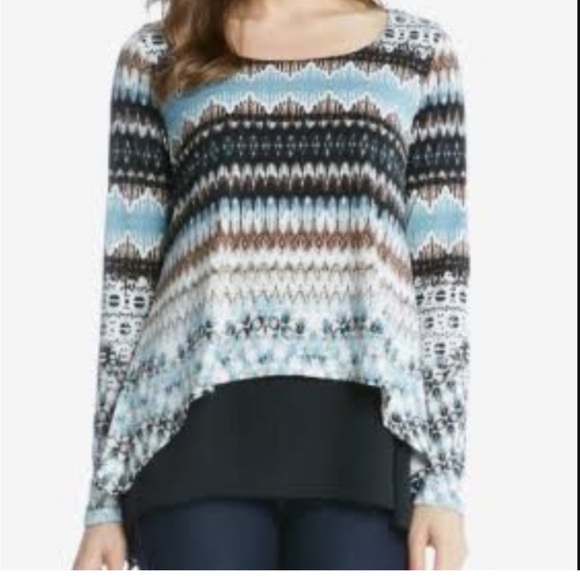 Karen Kane Long Sleeve Top with Liner - Picture 2 of 8